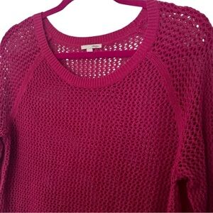 Halogen Magenta Open Knit Sweater